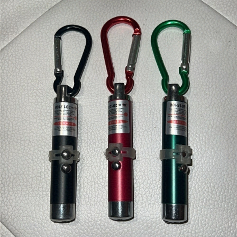 3 In 1 Laser  Light Pointer With Key Hook - UV Light - Set Of 3